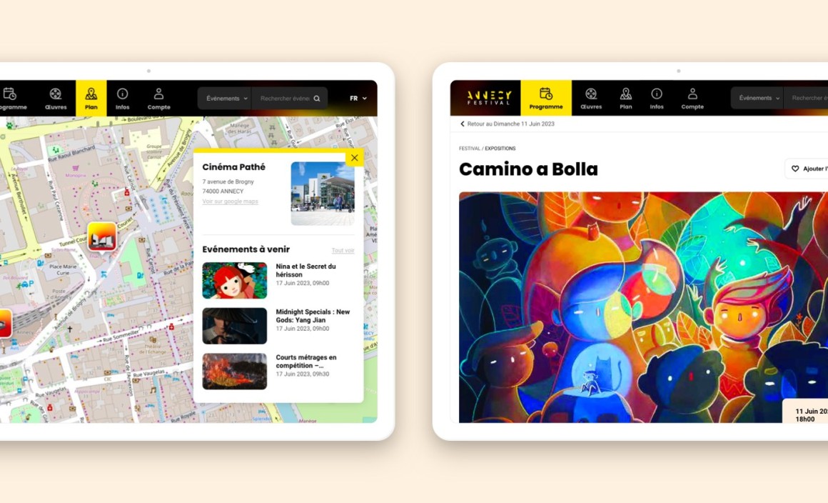 site en progressive web app pour le programme du Annecy Festival
