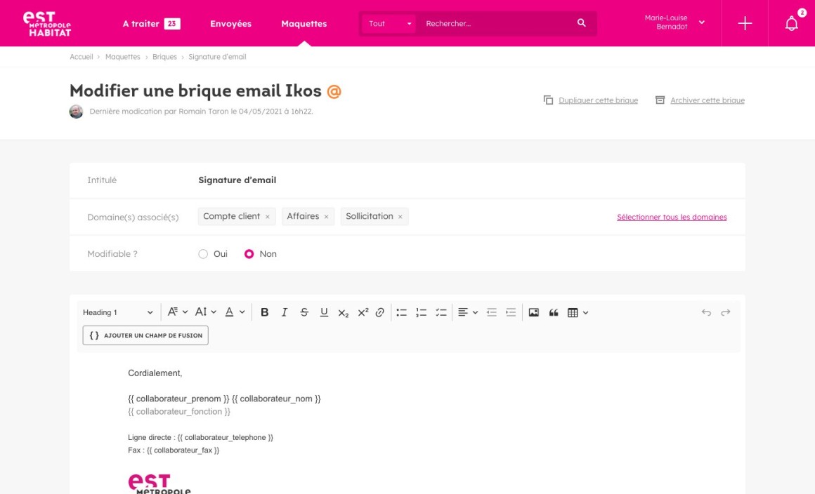 développement d'une plateforme de gestion des communications pour le bailleur EMH