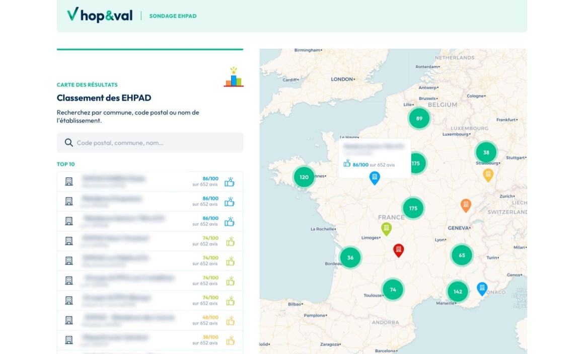 carte interactive application pwa hop&val