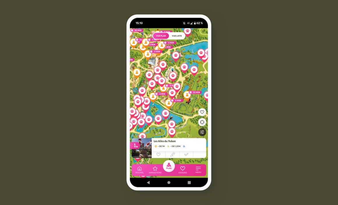 map interactive espace de loisirs Le PAL